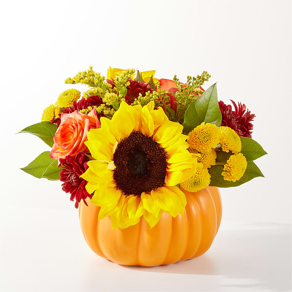 Golden Gourd Pumpkin Bouquet – Royalty Flowers, Alexandria VA