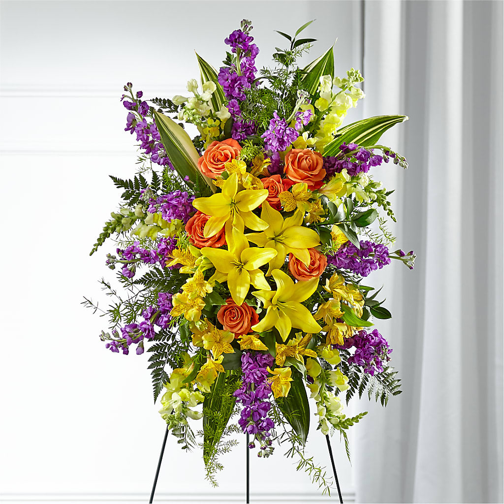 Thoughtful Prayers Standing Spray – Royalty Flowers, Alexandria VA