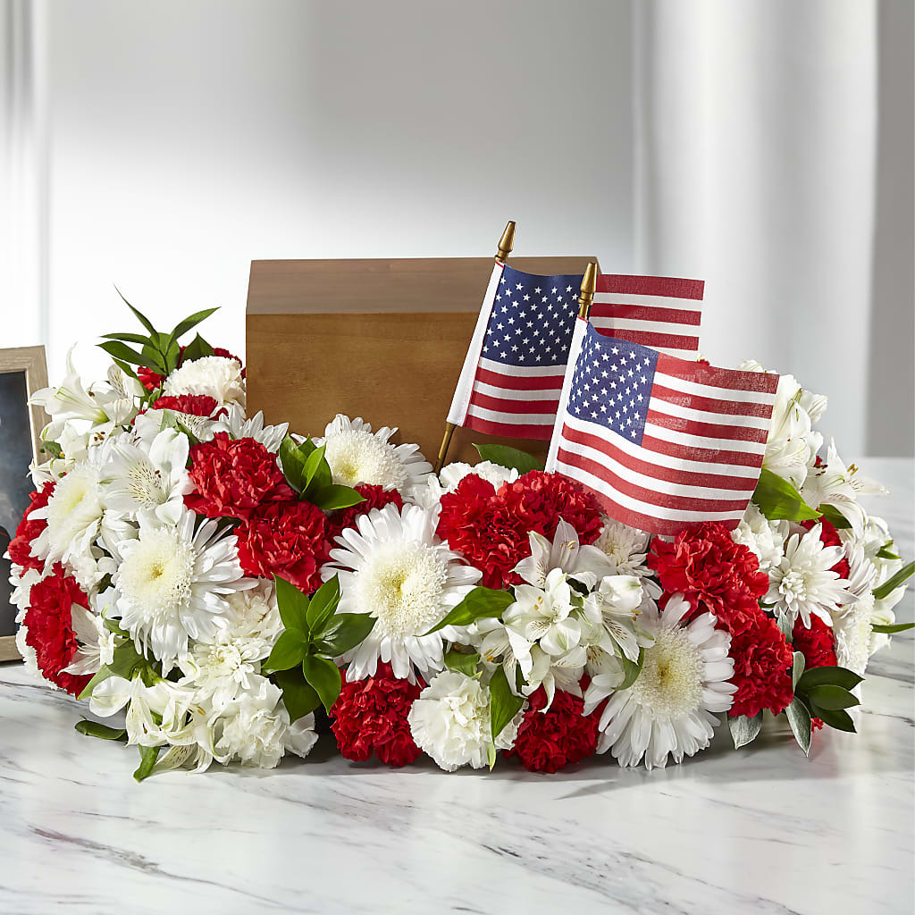 Spirit of Patriotism Cremation Adornment – Royalty Flowers, Alexandria VA