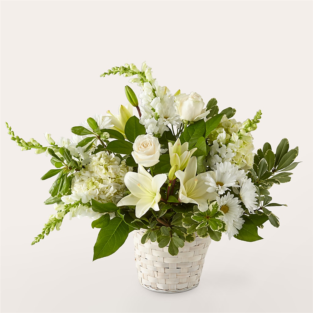 Ivory Elegance Floral Basket – Royalty Flowers, Alexandria VA