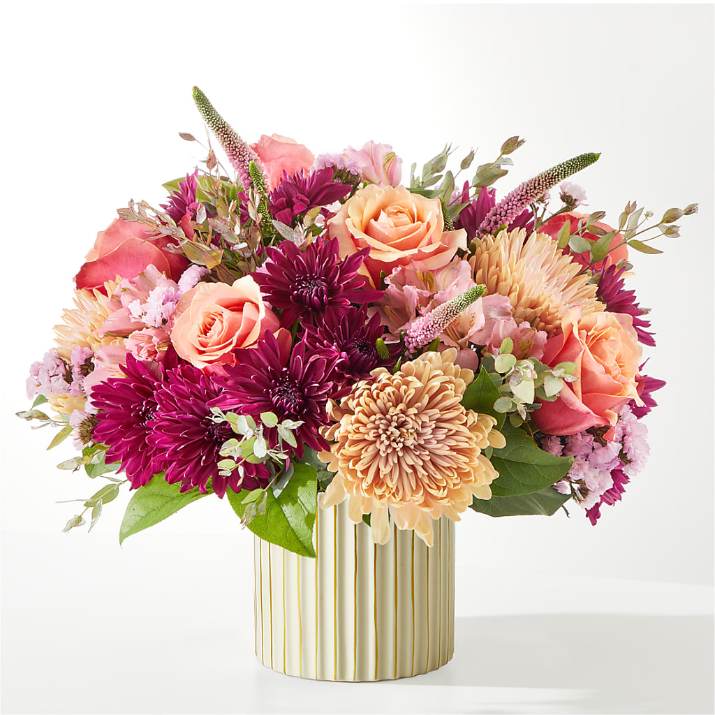 Berry Cobbler Bouquet with Ivory Vase – Royalty Flowers, Alexandria VA