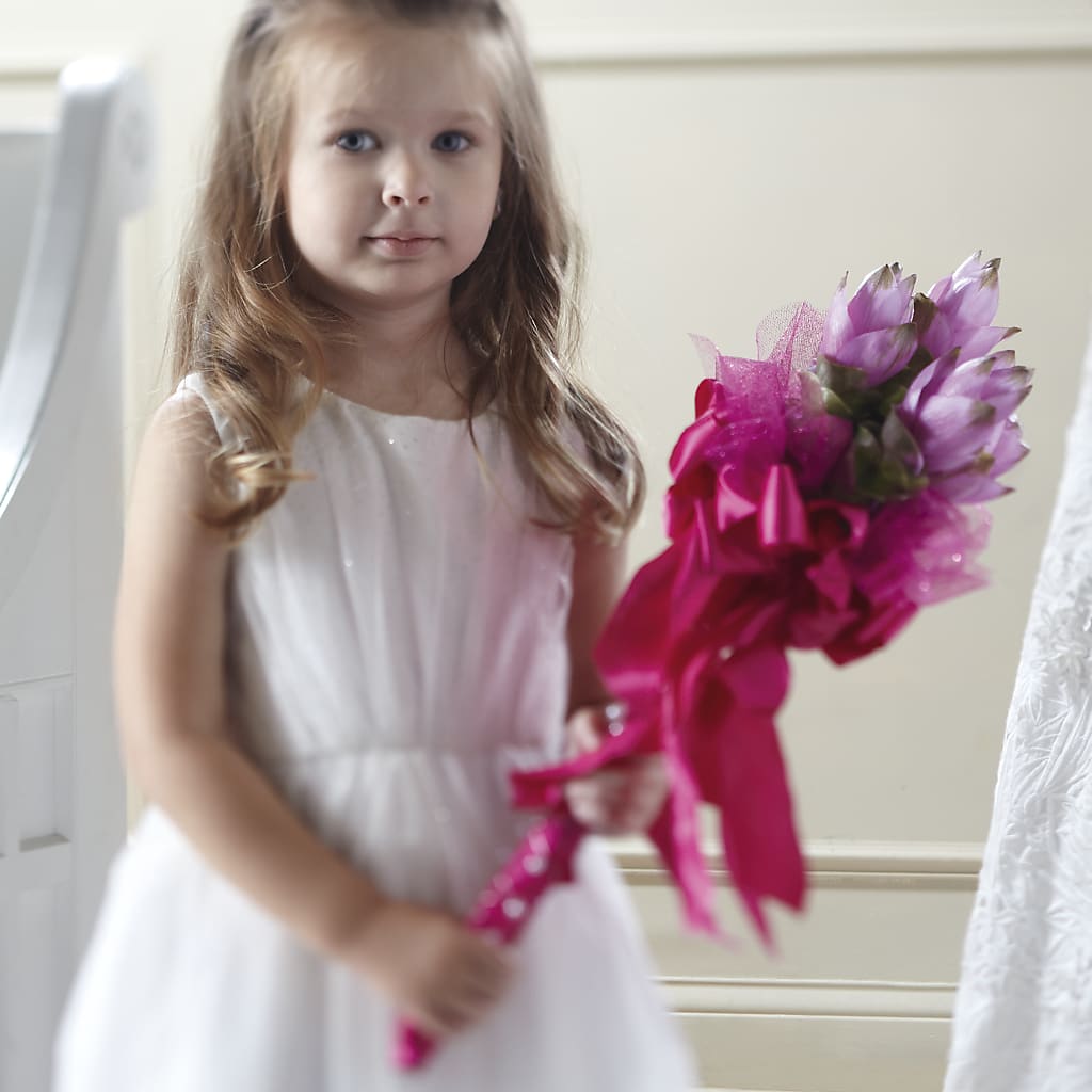 Sparkle Pink Flower Girl Bouquet – Royalty Flowers, Alexandria VA