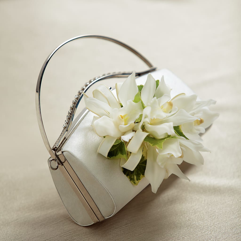 White Purse Decor – Royalty Flowers, Alexandria VA