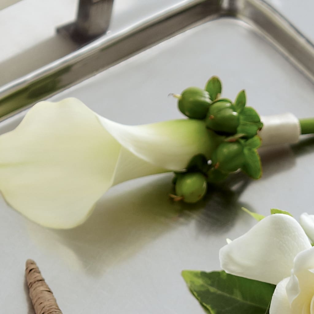 White Calla Boutonniere – Royalty Flowers, Alexandria VA