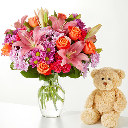 One and Only Bouquet and Bear Bundle –  Royalty Flowers, Alexandria VA