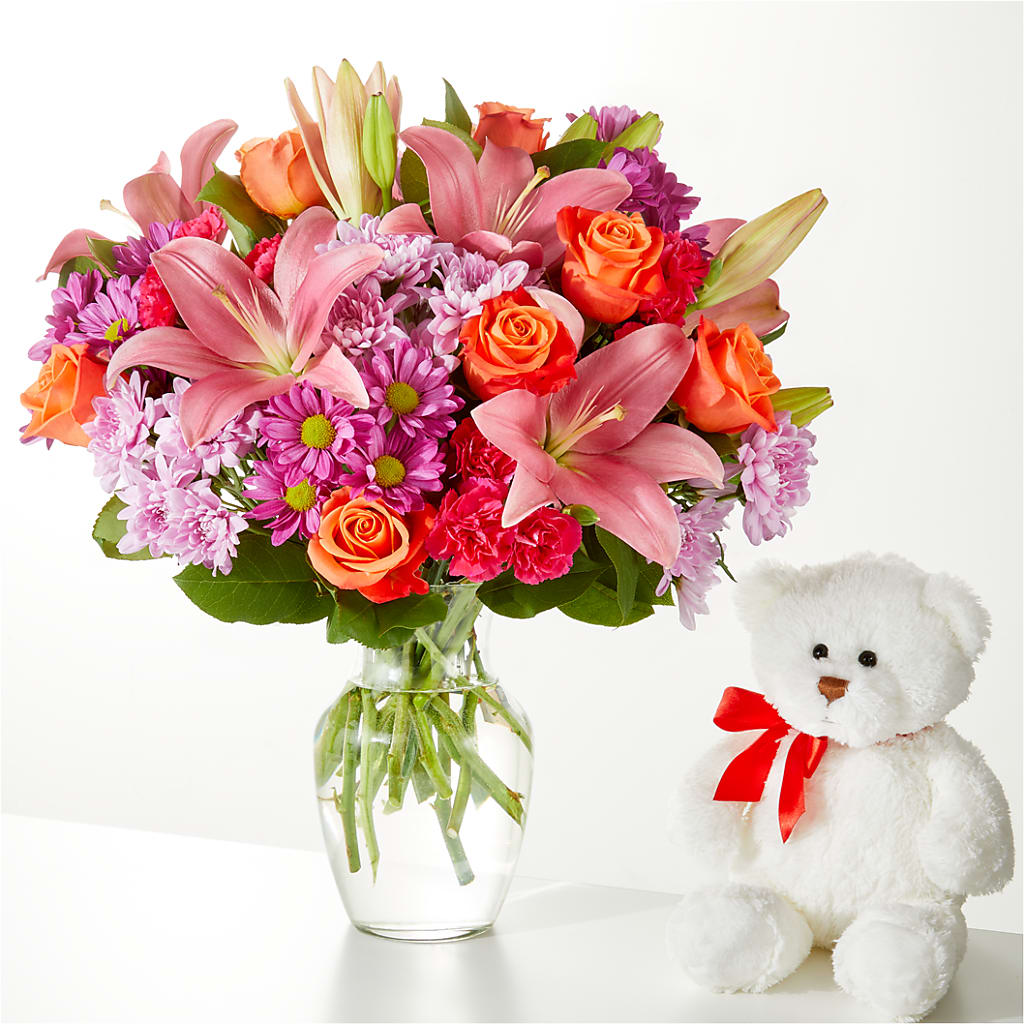 One and Only Bouquet and Bear Bundle –  Royalty Flowers, Alexandria VA