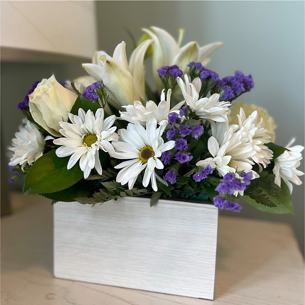 Beyond Blue Box Bouquet –  Royalty Flowers, Alexandria VA