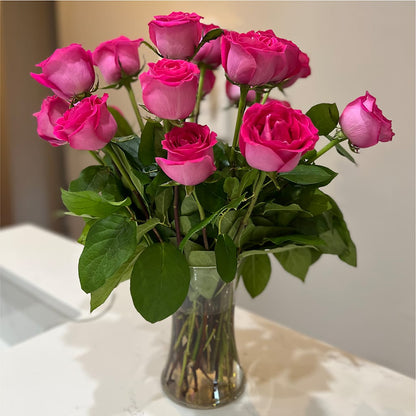 Long Stem Pink Rose Bouquet –  Royalty Flowers, Alexandria VA