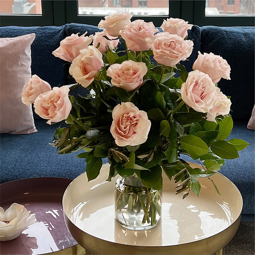 Long Stem Pink Rose Bouquet –  Royalty Flowers, Alexandria VA