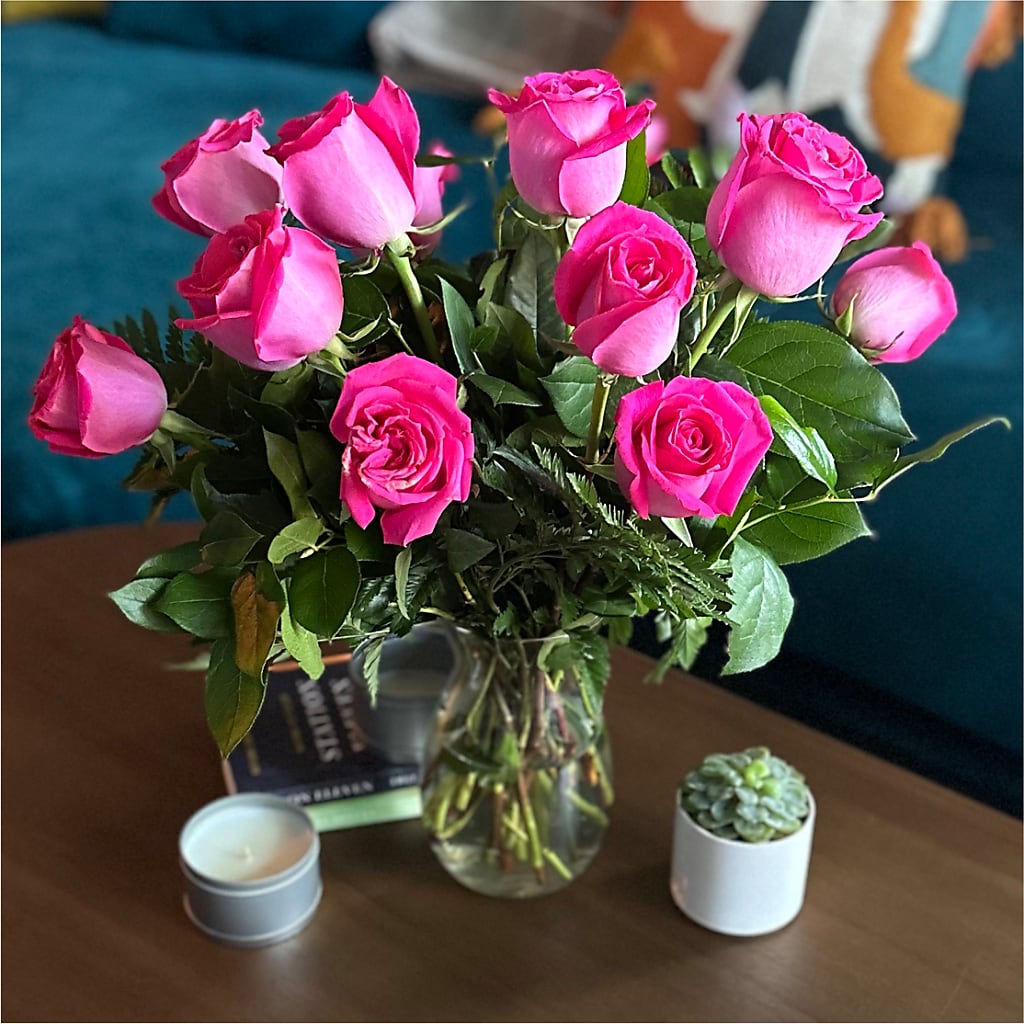 Long Stem Pink Rose Bouquet –  Royalty Flowers, Alexandria VA