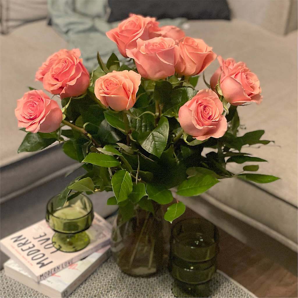 Long Stem Pink Rose Bouquet –  Royalty Flowers, Alexandria VA