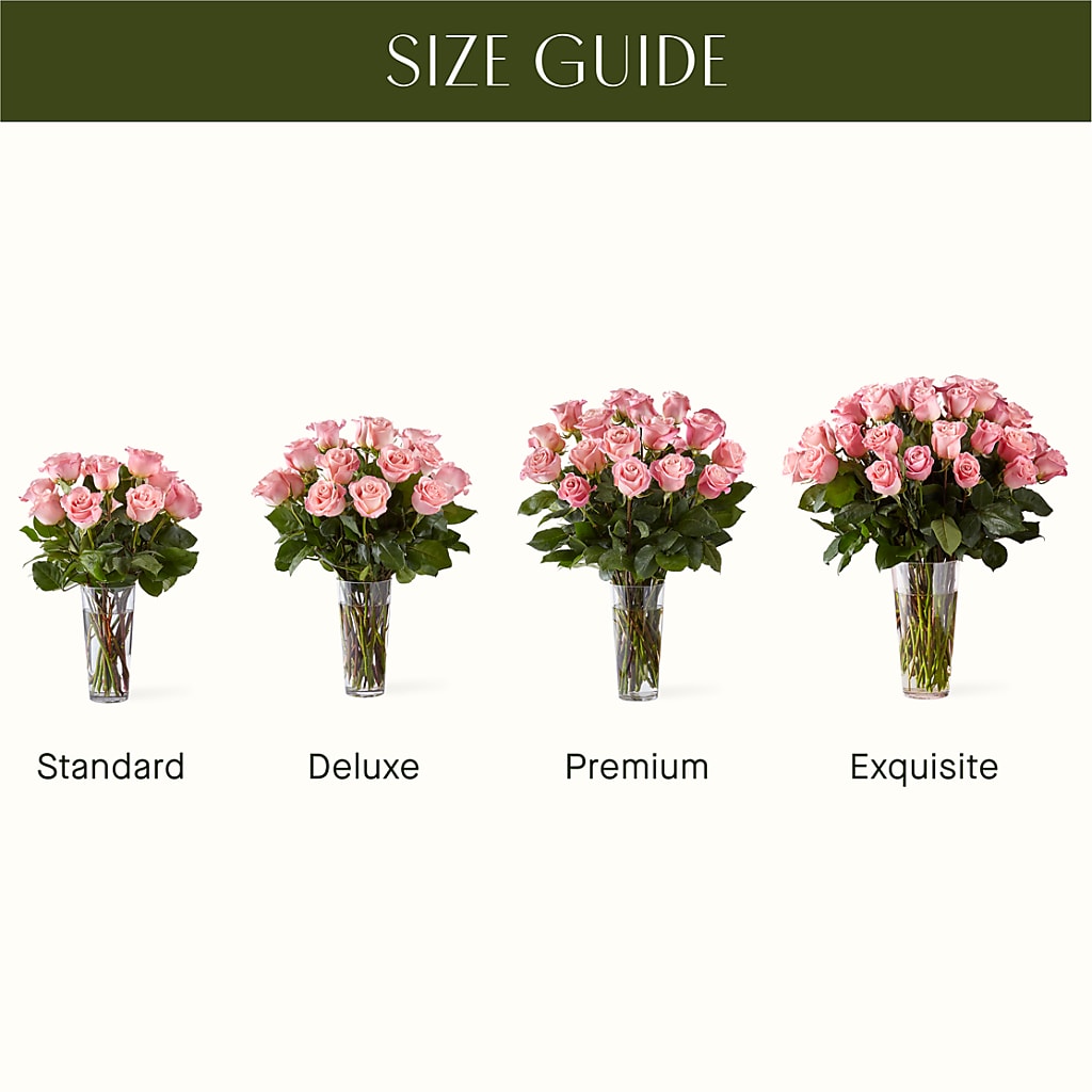 Long Stem Pink Rose Bouquet –  Royalty Flowers, Alexandria VA
