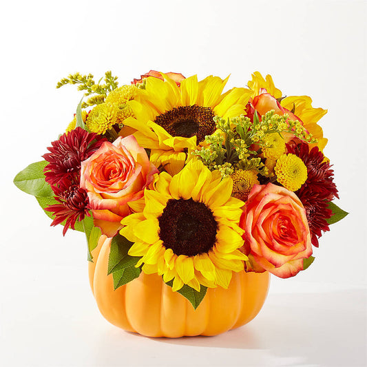 Golden Gourd Pumpkin Bouquet –  Royalty Flowers, Alexandria VA
