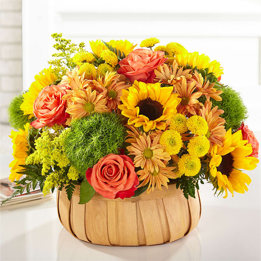 Harvest Sunflower Basket –  Royalty Flowers, Alexandria VA