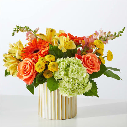 Autumn Sunshine Bouquet with Ivory Vase –  Royalty Flowers, Alexandria VA