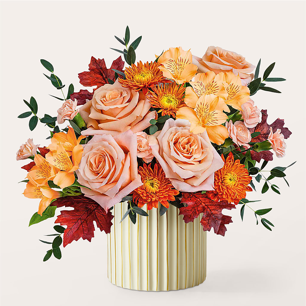 Spiced Latte Bouquet with Ivory Vase –  Royalty Flowers, Alexandria VA