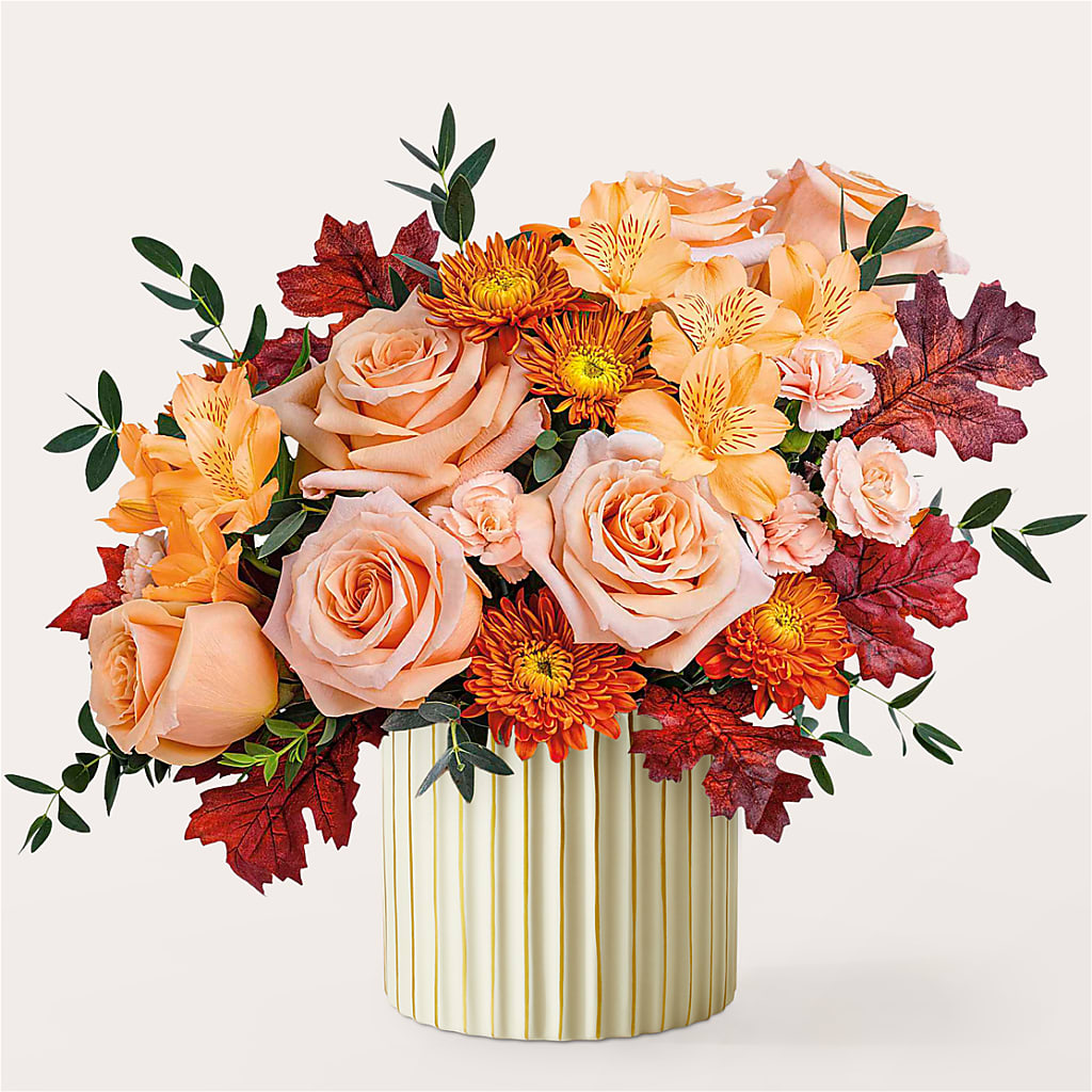 Spiced Latte Bouquet with Ivory Vase –  Royalty Flowers, Alexandria VA