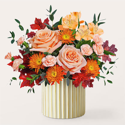 Spiced Latte Bouquet with Ivory Vase –  Royalty Flowers, Alexandria VA