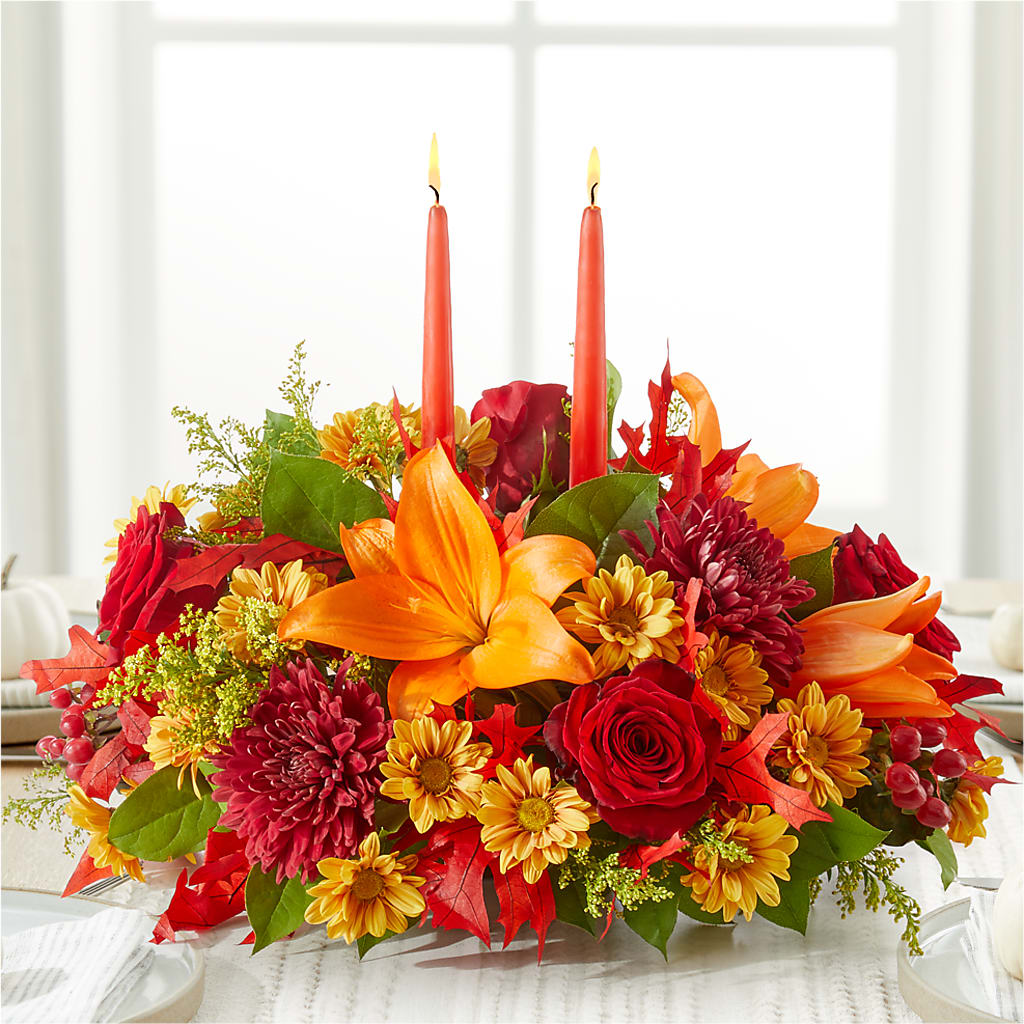 Autumn's Embrace Centerpiece –  Royalty Flowers, Alexandria VA