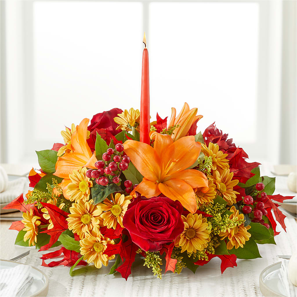 Autumn's Embrace Centerpiece –  Royalty Flowers, Alexandria VA