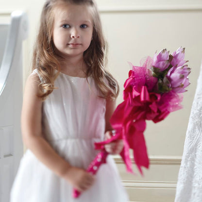 Sparkle Pink Flower Girl Bouquet –  Royalty Flowers, Alexandria VA