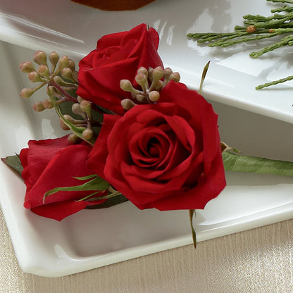 Red Spray Rose Boutonniere –  Royalty Flowers, Alexandria VA