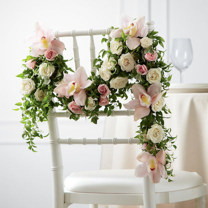 Orchid Rose Chair Décor –  Royalty Flowers, Alexandria VA